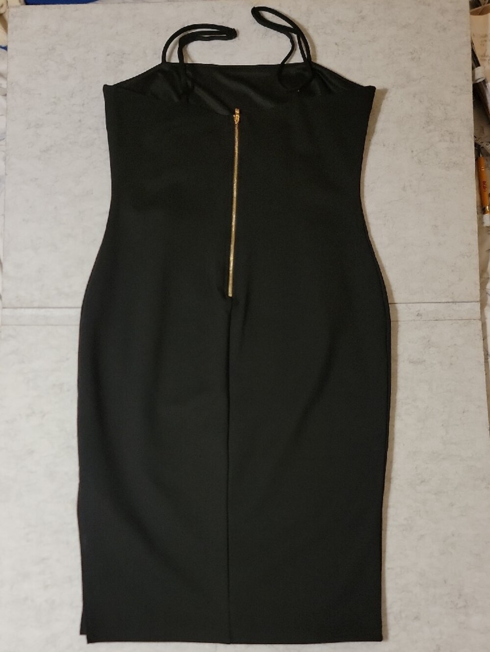 Lulus Paulina Black Bodycon Midi Cocktail Dress Square Neck Spaghetti Strap XL - Picture 6 of 16